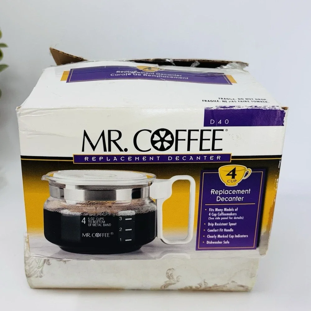 MR COFFEE Replacement D40‎ Replacement Decanter Carafe Pot White 4 Cup